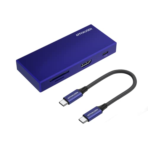 AFFHAUSEN 7-in-1 USB-C Hub – SD/microSD Card Reader, 4K@60Hz HDMI, 3X USB-A 5Gbps, 100W PD Charging – MacBook, iPad Pro, iPhone 16, Laptops