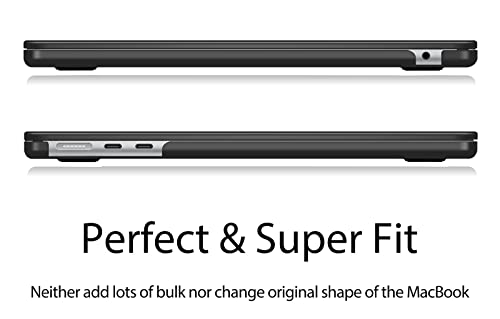 UESWILL Compatible with MacBook Air 13 inch M5 M4 M3 M2 Case 2022-2026 Model A3449 A3240 A3113 A2681, Matte Hard Shell Case Cover for MacBook Air 13.6 + Microfiber Cloth, Black - color: Black, size: MacBook Air 13" (M2 M3 M4 M5)