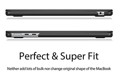 UESWILL Compatible with MacBook Air 13 inch M5 M4 M3 M2 Case 2022-2026 Model A3449 A3240 A3113 A2681, Matte Hard Shell Case Cover for MacBook Air 13.6 + Microfiber Cloth, Black - color: Black, size: MacBook Air 13" (M2 M3 M4 M5)