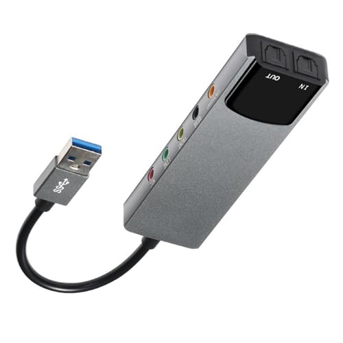 USB to RJ45 External Sound Card, 5.1 Channels+Fiber SPDIF Output, Supports AES/EBU, IEC60958, S/PDIF