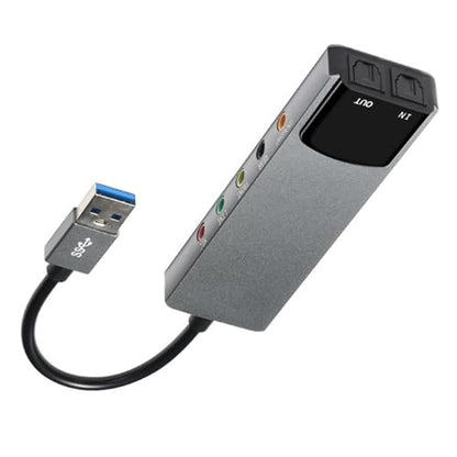 USB to RJ45 External Sound Card, 5.1 Channels+Fiber SPDIF Output, Supports AES/EBU, IEC60958, S/PDIF