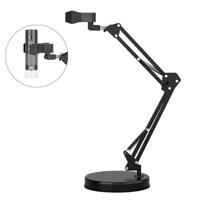 Max 21-inch Adjustable Universal Stand for Digital Microscopes (Only Stand) | 360° Rotating Arm – Table Clamp – Supports Up to 6cm Diameter USB/WiFi Microscopes – Ideal for Lab, Electronics, and DIY - size: Stand