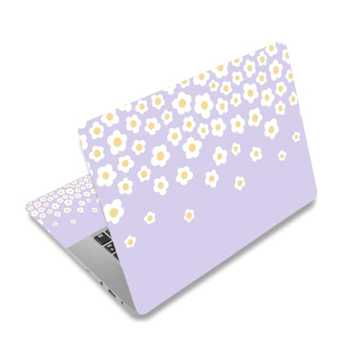 12.1 13 13.3 14 15.4 15.6 Inch Laptop Skin Decal, Laptop Skins Stickers Decals for Notebook PC, Universal Reusable Vinyl Laptop Cover Sticker, Waterproof Art Protector I Lavender Happy Flower - color: Lavender Happy Flower