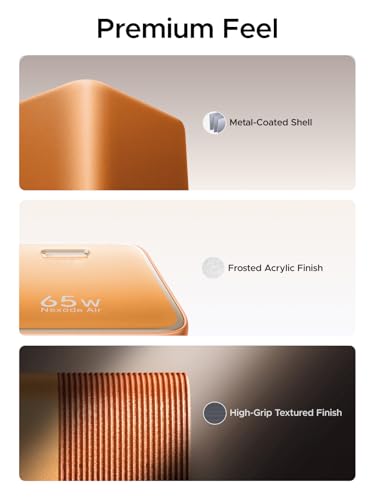 UGREEN Nexode Air 65W USB C Charger, Foldable Mini Charger Block Fast Charging with USB C Cable, GaN Charger for MacBook Air/Neo/Pro, iPhone 17 16, Galaxy S26/S25, iPad, Orange - color: Orange