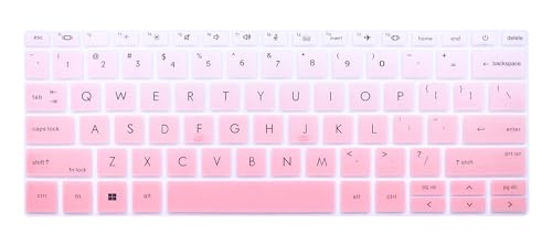 Silicone Keyboard Skin Cover Compatible with HP EliteBook 840 845 G9 G10 14" & HP EliteBook 830 835 G9 G10 13.3 inch Laptop (Not fit 840 845 1040 G8 G7 G6 G5 G4 G3) - Gradient Pink - color: Gradient Pink