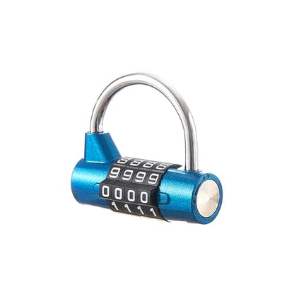 Gym Locker Lock 4 Digit Combination Lock for Locker for School Gym Lock for Sports, Toolbox, Case, Hasp Storage（20） (Shackle Blue) - size: 3.5" blue