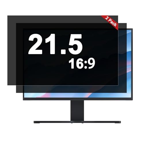 [2-Pack] 21.5 Inch Computer Privacy Screen Filter(16:9 Aspect Ratio) | Removable,Anti Glare & Blue Light Blocking,Compatible with HP Dell LG ASUS Acer Samsung Lenovo ViewSonic Monitor - size: 21.5'' Widescreen (16:9)