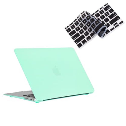 RUBAN Case Compatible with MacBook Air 13 Inch (Models: A1369 & A1466, Older Version 2010-2017 Release), Slim Snap On Hard Shell Protective Cover and Keyboard Cover (Cream Green) - color: Cream Green