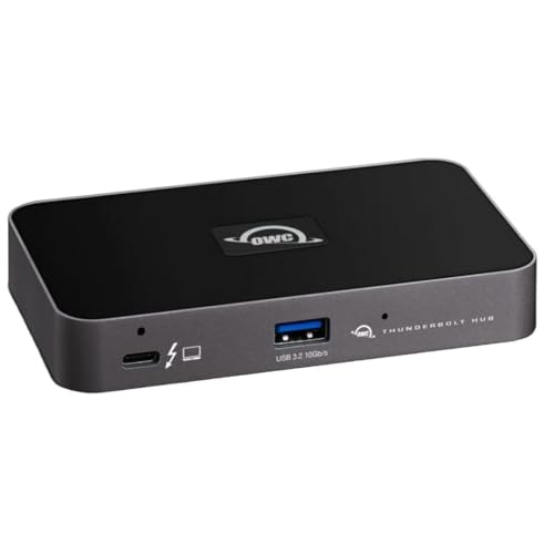OWC Thunderbolt Hub 5-Port Connectivity Solution | Up to 60W PD - 3x Thunderbolt 40Gb/s device ports - USB-A 10Gb/s - Up to one 8K or two 4K displays - Mac, PC, iPad, & more - style: Thunderbolt 4