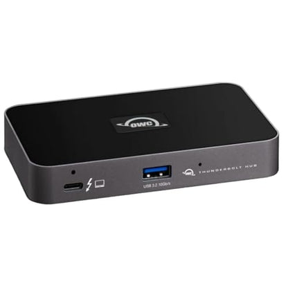 OWC Thunderbolt Hub 5-Port Connectivity Solution | Up to 60W PD - 3x Thunderbolt 40Gb/s device ports - USB-A 10Gb/s - Up to one 8K or two 4K displays - Mac, PC, iPad, & more - style: Thunderbolt 4
