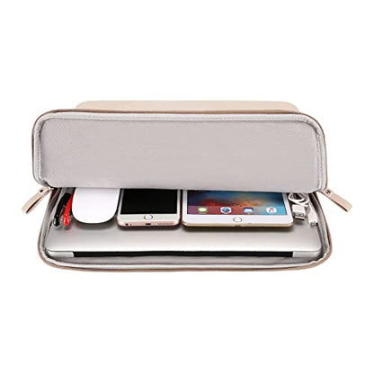 MOSISO Laptop Sleeve Bag 16 inch PU Leather Padded Bag Waterproof Case | Compatible with MacBook Air 15 inch 2026-2023 M5 M4 M3 M2/Pro 16 inch 2026-2019 M5 M4 M3 M2 M1,15-15.6 inch Notebook, Apricot - color: Apricot, size: 16 inch