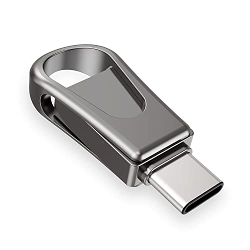 128GB USB C Flash Drive, 2-in-1 USB 3.0 Thumb Drive, Dual USB Memory Stick Pen Drive for Type-C Android Smartphones Tablets and New MacBook, Black - size: 128GB