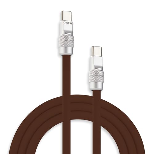 chubbycable USB C to C 240W Silicone Fast Charging Cable, Chocolate, 3.3FT | Premium Zinc Alloy Connectors, 6mm Extra Thick, 45,000+ Bend Tested, E-Marker Chip, Stable 480Mbps Data Transfer - color: Chocolate, size: 3.3ft (1m), style: Type C-Type C