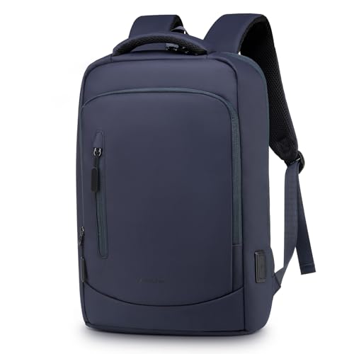 Small Inch Laptop Backpack with USB A/C Port, Slim Water-Resistant Computer Backpack for Work, College and Travel, Blue - color: Blue