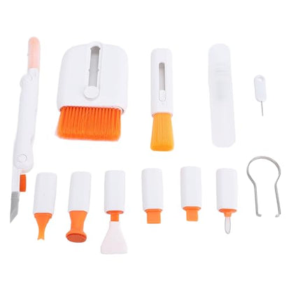 Microfiber Cloth Soft Brush Steel Brush Plastic Cleaner 3 in 1 Laptop Keyboard Cleaning Kit, Eyeglasses Phones Tablet