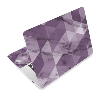3Pcs Hexagonal Marble Laptop Skin Sticker Universal Removable Vinyl Stickers Fits for 12.1 13 14 15.6 16 Inch Waterproof Notebook Decal Cover Gift - color: purple