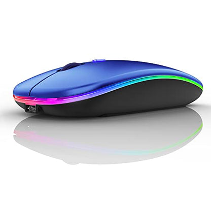 PEIBO Bluetooth Wireless Mouse for Laptop mac MacBook ipad MacBook air MacBook pro pc Desktop Computer Windows Chromebook Notebook (Blue Black) - color: blue black