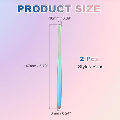 PATIKIL 2Pcs Slim Waist Stylus Pens for Touch Screen, High Sensitivity Universal Pen Capacitive Digital Pens Touchscreen Stylus for Phone Tablets Laptop Touch Screen, Blue/Green - color: Blue/Green