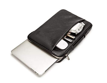 Kinmac 360° Heavy Duty Protective Laptop Sleeve Case Bag Cover with Handle for MacBook Air 13 inch,iPad Pro 13 inch and 13.3 inch HP,Dell,Lenovo,Asus,Acer Laptop (Black PU) - color: Black PU, size: 12 inch-13.3 inch