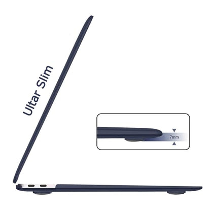 B BELK for MacBook Air 13 inch Case 2021-2018 M1 Chip A2337 A2179 A1932 | Matte Plastic Laptop Hard Shell for MacBook Air 13.3 inch Case Touch ID with Keyboard Cover & Screen Protector, Navy Blue - color: Navy Blue