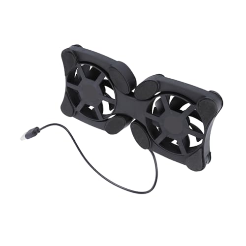 Portable Foldable Laptop Cooler USB Fans Lightweight Notebook Cooling Mat Strong Heat Dissipation Space-Saving Design Non- Protective Pads Black