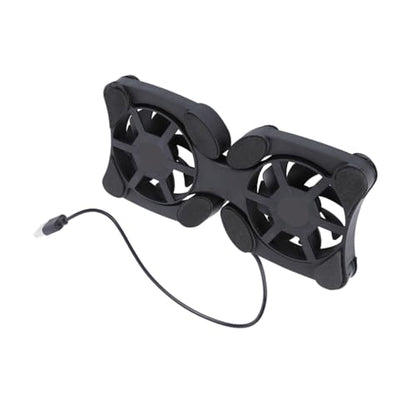 Portable Foldable Laptop Cooler USB Fans Lightweight Notebook Cooling Mat Strong Heat Dissipation Space-Saving Design Non- Protective Pads Black