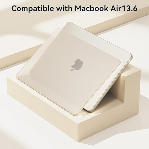 BlueSwan for MacBook Air 13 inch Case, M5 M4 M3 M2 2026-2022 Laptop Cover | 100% Match Official Color, Matte Grippy Texture, Scratch Resistant, Easy to Snap on, Air 13.6 Protective Hard Shell - color: Starlight Clear