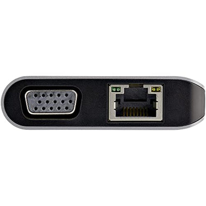 StarTech 8-in-1 USB-C Travel Dock, 4K HDMI or VGA, 100W PD, SD, GbE, Audio | Windows, macOS, ChromeOS, iPadOS, Android, Driverless, 3x USB 3.0 5Gbps, Audio headset jack, 1ft/30cm cable, 85W