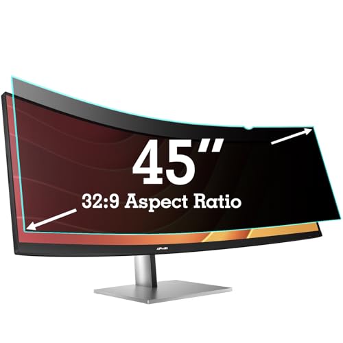 45 Inch Privacy Screen Filter for 32:9 Curved Ultrawide Gaming Monitor | Removable | Privacy Shield | Anti Glare | Anti-Blue Light | Eye Protection | Anti Spy | Computer Security Private Filter Protector