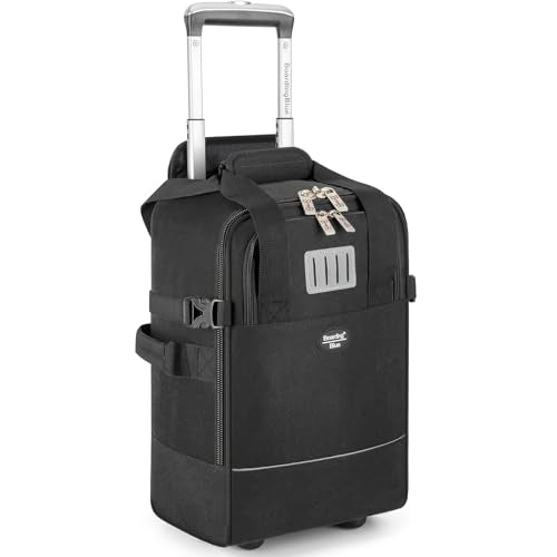 Boardingblue 17x10x9 Inches United Airlines Rolling Personal Item Under Seat Travel Bag Suitable For Major Airlines, Not Suitcase, Rolling Travel Bag Design (Black, 17x10x9 Inches) - color: Black, size: 17x10x9 Inches