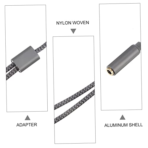 Vaguelly 2-Pack 3.5mm Headset Splitter Cable for Laptop and Mobile Dual Function Microphone and Audio Adaptor for Headphones Compatible TRRS Devices Grey