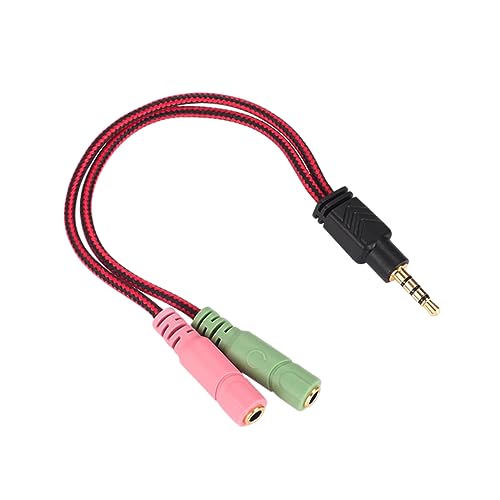 Headset Splitter Cable Dual Male Connectors for Audio Mic y Adapter for Pc Gaming Headset Compatible Laptop Smartphone and Tablet Random Color