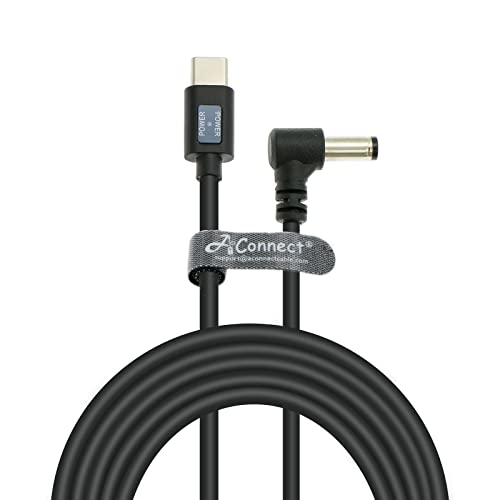 12V PD USB C to DC 5.5x2.5mm Male Right Angle Type C Power Cable with Power Indicator for KiPRO LCD Monitors Blackmagic BMCC Camera Video Assist Monitor, 70.8inches/1.8m - color: Straight Cable 1.8M