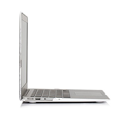 RUBAN Case Compatible with MacBook Air 13 Inch (Models: A1369 & A1466, Older Version 2010-2017 Release), Slim Snap On Hard Shell Protective Cover and Keyboard Cover (White Marble) - color: White Marble