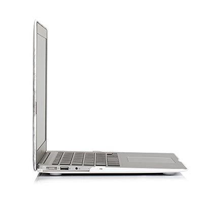RUBAN Case Compatible with MacBook Air 13 Inch (Models: A1369 & A1466, Older Version 2010-2017 Release), Slim Snap On Hard Shell Protective Cover and Keyboard Cover (White Marble) - color: White Marble