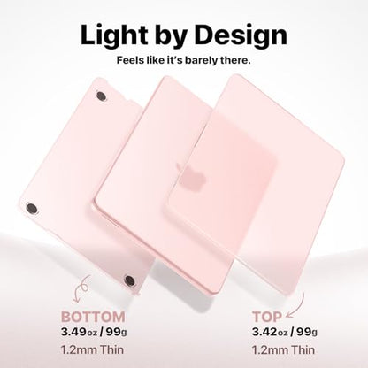 Macaset for MacBook Neo Case 13 inch 2026 (A18 Pro, Model A3404) - Blush | Scratch & Fingerprint Resistant | Precision 1:1 Fit | True-to-Original Color | Matte Hard Shell, Pink Cover - color: Blush Clear