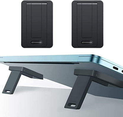 DRM 2-in-1 Mini Laptop Holder, Portable Notebook Stand with Cooling & Ergonomic Design, Black