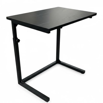 Height Adjustable C-Shaped Sofa Side Table, Laptop Table for Couch & Bed, Black - color: Black