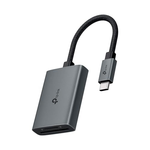 TP-Link SD Card Reader USB C, Dual Slot 3.0 Type-C Memory Card Reader, 5Gbps Aluminum Camera Adapter, Supports SD Micro SD SDXC SDHC UHS-I for iPhone 16/15 Pro Max MacBook, Laptop, Android&More-UA430C - style: USB C