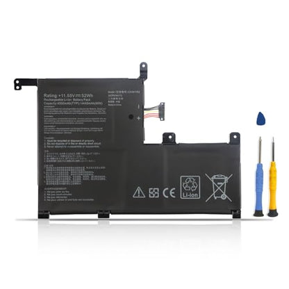 ZTHY C31N1703 Laptop Battery Replacement for Asus Zenbook Flip Q505U Q505UA | Q525U Q525UA UX561U UX561UA UX561UN Q505UA-BI5T7 Q505UA-BI5T9 Q525UA-BI7T9 UX561UA-BO003T UX561UA-BO052T C31P0J1 11.55V 52Wh - size: 8.07*5.63*0.28 inch C31N1703
