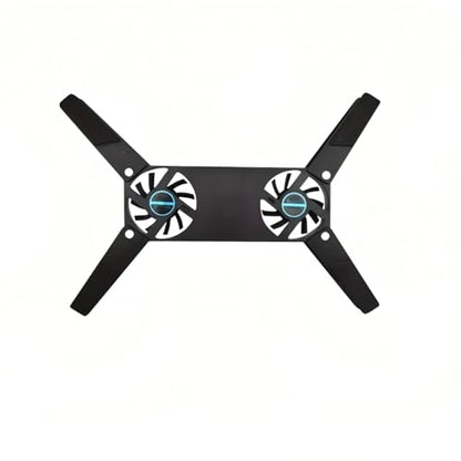 Foldable Laptop Cooling Pad with 2 Quiet Fans for 10-15 Inch, Portable Lightweight Cooler Pad for Home Office Travel（Black）