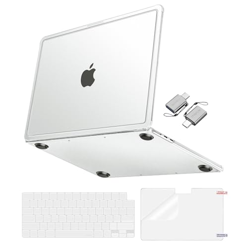 MOSISO Compatible with MacBook Air 13 inch Case M5 M4 M3 M2 2026-2022 | 4 in 1 Kit Anti-Crack&Reinforced Corner Defense Hard Shell for MacBook Air 13.6 Case, A3449 A3240 A3113 A2681, Matte Clear - color: Matte Clear