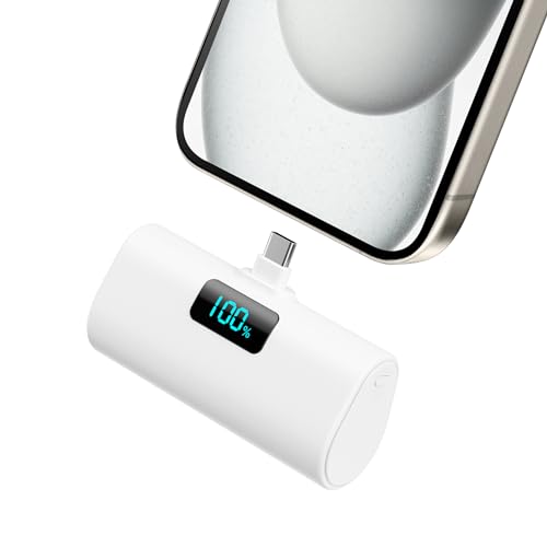 Mini Portable Charger for iPhone 17/16,Upgraded 5500mAh PD USB C Power Bank,Travel Essentials Pocket Phone Charger Battery Pack for iPhone 17/17 Pro Max/16/16 Pro/15 Series,Samsung Galaxy Android etc - color: White