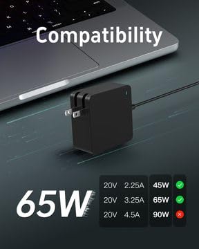Superer 65W/45W USB-C Laptop Charger for ASUS ZenBook/VivoBook/ChromeBook/ExpertBook Series, Type-C PD Fast Charging 20V 3.25A AC Adapter