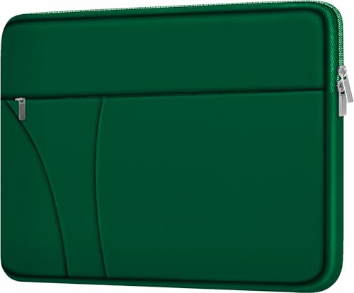 14 inch Laptop Sleeve, Traveling Laptop Case with Zippered Pocket, Shockproof Protective Carrying Briefcase Computer Bag for 14" MacBook Air/Pro, HP, Dell, Lenovo, Acer, Dark Green - color: Dark Green, size: 14 inch