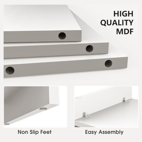 FITUEYES Monitor Stand - 2 Tier Computer Monitor Riser Shelf, Wood Desktop Stand for Laptop Computer Screen, Desk Organization, Office Supplies | For Laptop PC Screen Computer Printer TV, 2 Tiers, Non-slip Pads, Multi-functional, Multi-storage, Desk Shelf