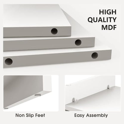 FITUEYES Monitor Stand - 2 Tier Computer Monitor Riser Shelf, Wood Desktop Stand for Laptop Computer Screen, Desk Organization, Office Supplies | For Laptop PC Screen Computer Printer TV, 2 Tiers, Non-slip Pads, Multi-functional, Multi-storage, Desk Shelf