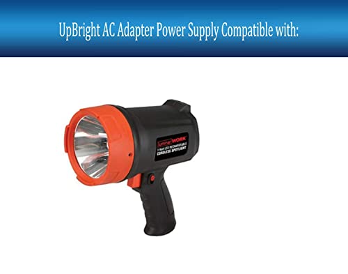 UpBright 3.7V AC/DC Adapter Compatible with LUMINAR Work Item 61777 61960 60793 Harbor Freight 3 Watt 3W 120 LED Rechargeable Cordless Spotlight 1300mAh Power Supply Cord Cable PS Battery Charger PSU