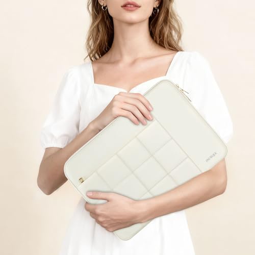 Laptop Case 16 inch,15-15.6 inch Puffy Laptop Sleeve Compatible with MacBook Pro 16 M5 M4 M3 M2 M1,HP Dell Acer ASUS Lenovo Notebook,Twelve Square Quilted Computer Bag with 2 Pockets,Sand - color: Sand, size: 16 inch