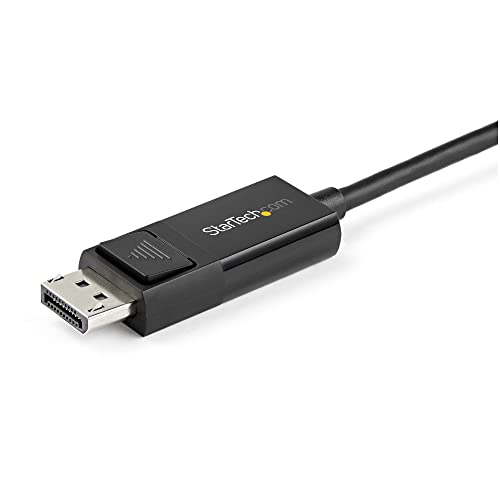 StarTech 6ft USB-C to DisplayPort 1.2 Cable, 4K 60Hz, HDR, Bidirectional | Bidirectional for Windows and Apple M1/M2/M3/M4, USB4 Thunderbolt, Laptop to DP monitor or DP host to display, 21.6Gbps, HBR2 - size: 6.6 ft